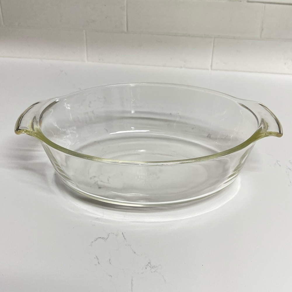 Vintage Fire King By Anchor HockingClear Glass 1-1/2 Qt Casserole Dish Bowl